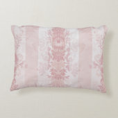 ヴィンテージ赤と白ダマスクストライプオンサテン アクセントクッション (裏面)