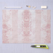 ヴィンテージ赤と白ダマスクストライプオンサテン 薄葉紙 (クラフト)