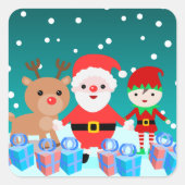 ヴィンテージ赤と白パステクラシックル スクエアシール (正面)