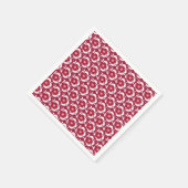 ヴィンテージ赤と白フローラ スタンダードカクテルナプキン (角)