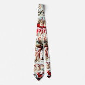 ヴィンテージ赤と白フローラ ネクタイ (正面)