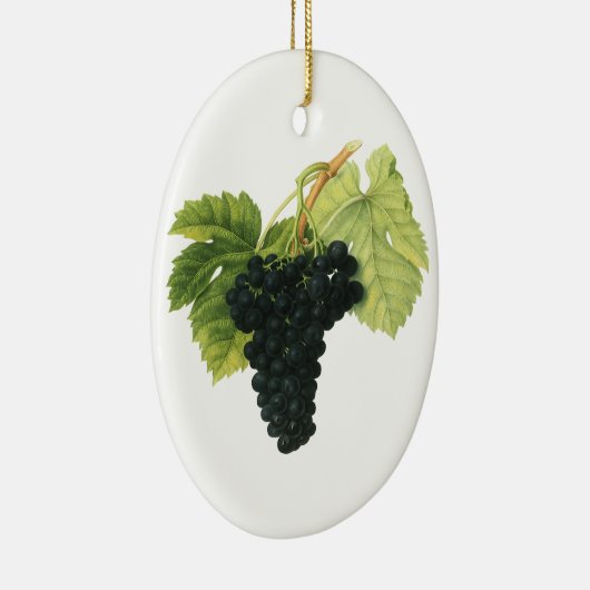 ヴィンテージ赤と白ワインブドウつる植物、フルーツ セラミックオーナメント (右)