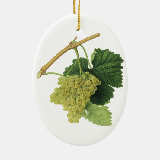 ヴィンテージ赤と白ワインブドウつる植物、フルーツ セラミックオーナメント (裏面)