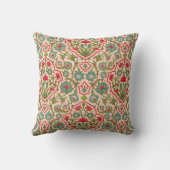 ヴィンテージ赤と緑のアラビア花の模様 クッション (裏面)
