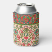 ヴィンテージ赤と緑のアラビア花の模様 缶クーラー (缶裏面)
