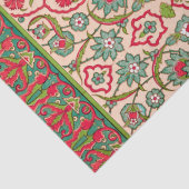 ヴィンテージ赤と緑のアラビア花の模様 薄葉紙 (詳細)
