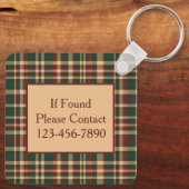 ヴィンテージ赤と緑のクリスマスプレッドモノグラム キーホルダー (裏面)