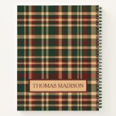 ヴィンテージ赤と緑のクリスマスプレッドモノグラム ノートブック (裏面)