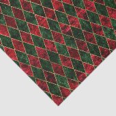 ヴィンテージ赤と緑のダイヤモンドクリスマスベルベット 薄葉紙 (詳細)