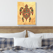 ヴィンテージ赤と緑のハイダスピリット海カメ キャンバスプリント (インサイチュ (寝室))