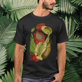 ヴィンテージ赤と緑のピッチャーの植物 – Nepentes Tシャツ