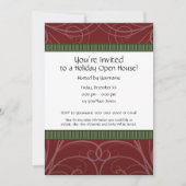 ヴィンテージ赤と緑の企業のアールデコ詳細 招待状 (正面)