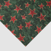 ヴィンテージ赤と緑の星クリスマスベルベット 薄葉紙 (詳細)