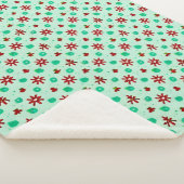 ヴィンテージ赤と緑 シェルパブランケット (3/4)