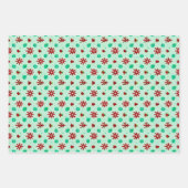 ヴィンテージ赤と緑 ラッピングペーパーシート (正面)