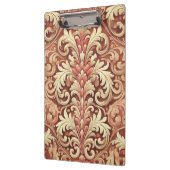 ヴィンテージ赤と金ゴールドのダマスクパターン クリップボード (左)