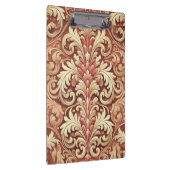 ヴィンテージ赤と金ゴールドのダマスクパターン クリップボード (右)