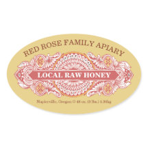 ヴィンテージ赤と金ゴールドロゼット蜂蜜シール