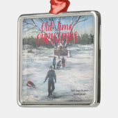 ヴィンテージ赤と青の古い時間クリスマスオーナメント メタルオーナメント (左)