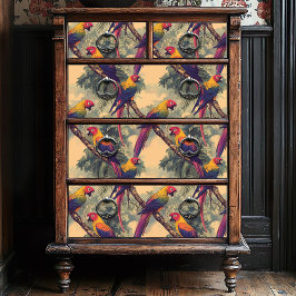 ヴィンテージ赤と黄色のジャングルオウム 薄葉紙