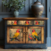 ヴィンテージ赤と黄色のジャングルオウム 薄葉紙