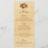 ヴィンテージ赤と黄色のバラのフローラ メニュー (正面)