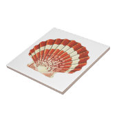 ヴィンテージ赤と黄色のホタテ淡い色の貝殻アクリル タイル (側面)