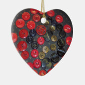 ヴィンテージ赤と黒のボタン,オーナメント セラミックオーナメント (右)