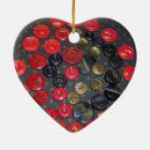 ヴィンテージ赤と黒のボタン,オーナメント セラミックオーナメント (裏面)