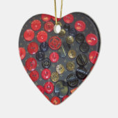 ヴィンテージ赤と黒のボタン,オーナメント セラミックオーナメント (左)