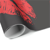 ヴィンテージ赤のシームレスなパターンを黒の背景に表示  ラッピングペーパー (ロールコーナー)