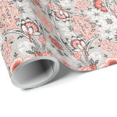 ヴィンテージ赤の花のパターン。 ラッピングペーパー (ロールコーナー)