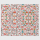 ヴィンテージ赤の花のパターン。 ラッピングペーパー (フラット)