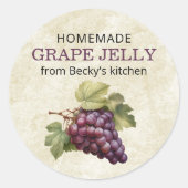 ヴィンテージ赤ぶどうゼリー缶詰表示 ラウンドシール (正面)