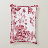 ヴィンテージ赤ウィローアクセント枕 アクセントクッション (裏面(縦))