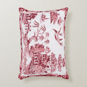 ヴィンテージ赤ウィローアクセント枕 アクセントクッション (正面(垂直))