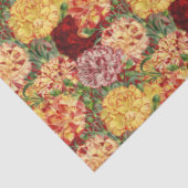 ヴィンテージ赤オレンジと金ゴールドのラッフルカーネーション 薄葉紙 (詳細)