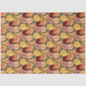 ヴィンテージ赤オレンジと金ゴールドのラッフルカーネーション 薄葉紙 (正面)