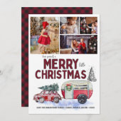 ヴィンテージ赤キャンパークリスマスフォトコラージュ (正面/裏面)