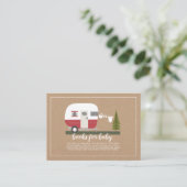 ヴィンテージ赤キャンパー赤ちゃんシャワーブックリクエスト エンクロージャーカード (スタンド正面)