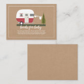 ヴィンテージ赤キャンパー赤ちゃんシャワーブックリクエスト エンクロージャーカード (正面/裏面)