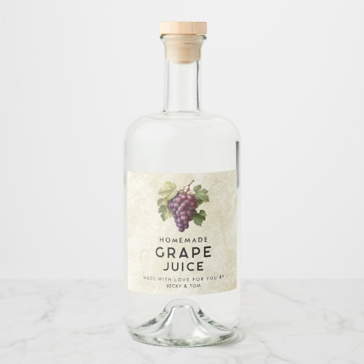 ヴィンテージ赤グレープジュース自家製レシピ リキュールボトルラベル (正面)