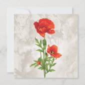 ヴィンテージ赤ケシ花嫁招待状 招待状 (裏面)