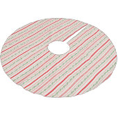 ヴィンテージ赤ストライプと水彩フローラ ブラッシュドポリエステルツリースカート (アングル)