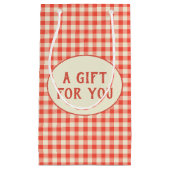 ヴィンテージ赤チェッカーボードパターカスタムン スモールペーパーバッグ (正面)