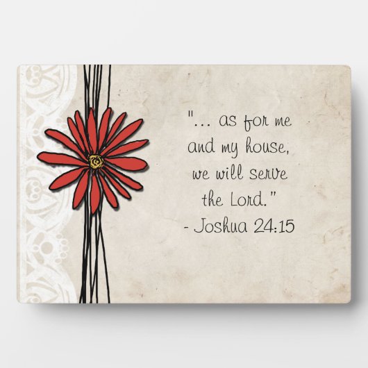 ヴィンテージ赤デイジー フォトプラーク (正面)