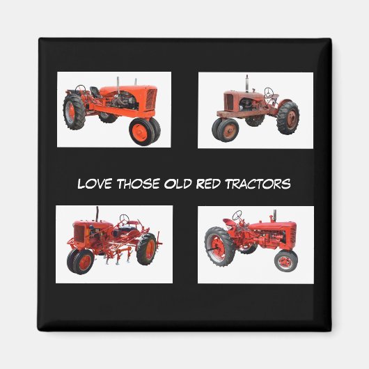 ヴィンテージ赤トラクター マグネット (正面)