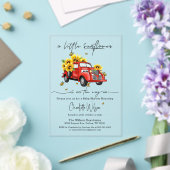 ヴィンテージ赤トラックひまわり赤ちゃんシャワー アクリル招待状 (インサイチュ (ウェディング))