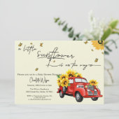 ヴィンテージ赤トラックひまわり赤ちゃんシャワー 招待状 (スタンド正面)