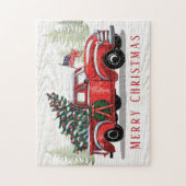 ヴィンテージ赤トラック愛国国旗のチャメリーンストマ ジグソーパズル (縦)